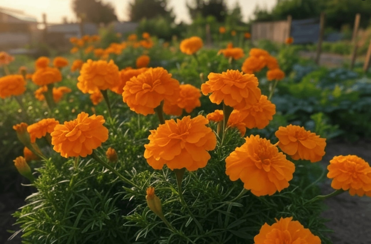 fleurs Œillet d’Inde potager