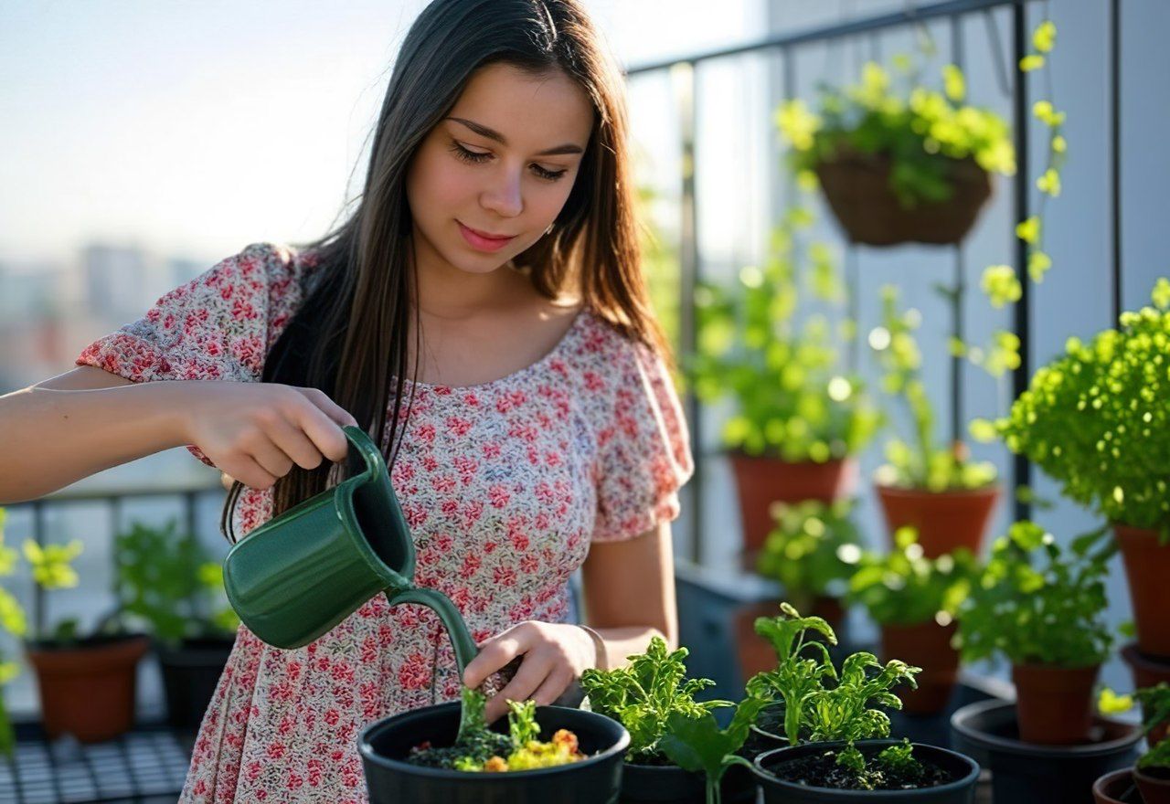 Arroser legumes en pot