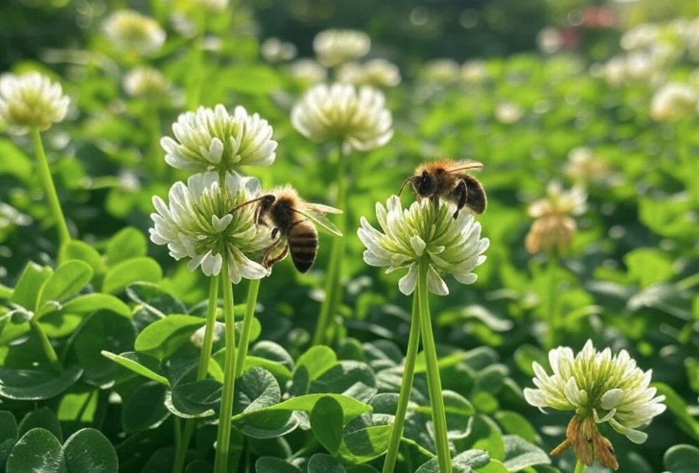 abeilles trèfle blanc