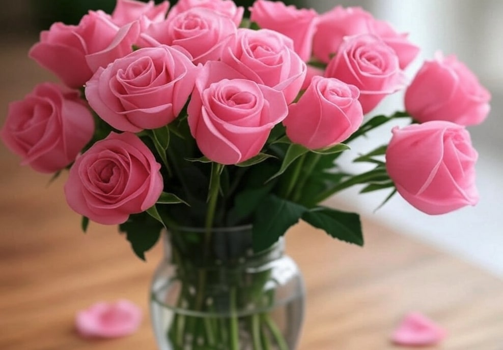 roses de couleur rose